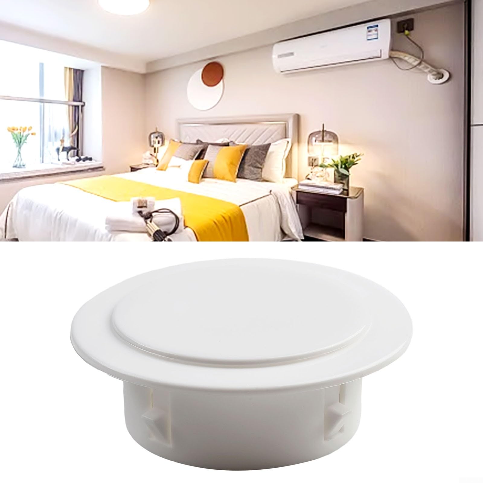 Tappi Decorativi Per Fori Aria Condizionata - Polipropilene Bianco 80mm, Facili Da Installare