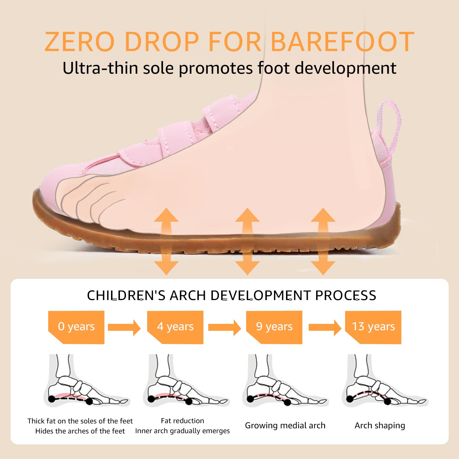 STQ KIDS Barefoot Niños Zapatillas Deportivas Niña Moda Clásicas Calzado Respetuoso Bebe Primeros Pasos Non-Slip Descalzo con Caída Cero al Aire Libre para Mejor Regalo