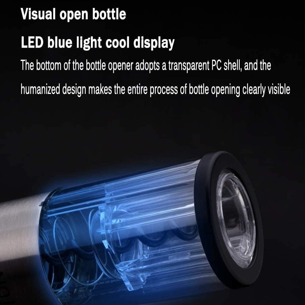 Electric Wine Opener Automatic Battery Operated Wine Bottle Opener Set, Reusable Remover, 5 Pcs Kit with Wine Pourer, Foil Cutter, Vacuum Stopper and Wine Stopper for Wine Lovers