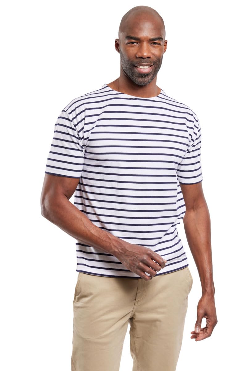 Armor Lux Men's Doelan T-Shirt Not Applicable, Multicolour (Blanc/Navire 400), XXX-Large (Manufacturer Size: 7)