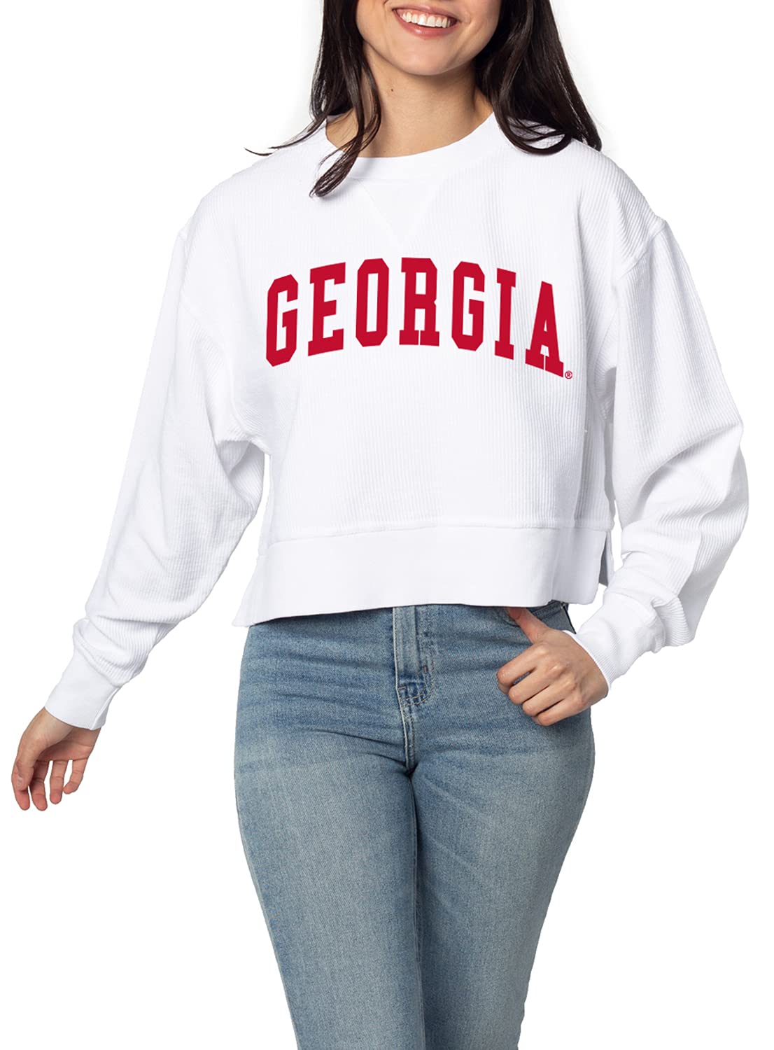 chicka-d NCAA womens Corded Boxy Pullover