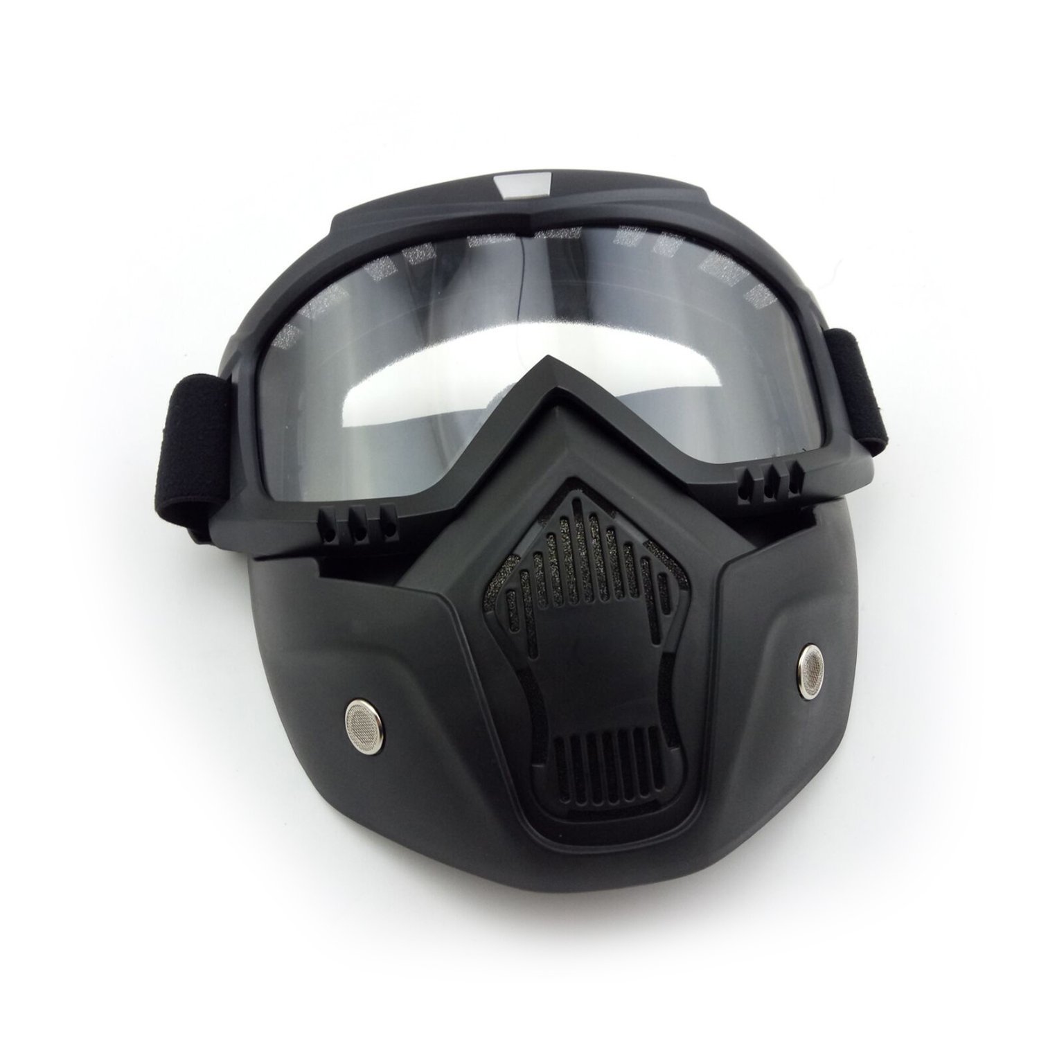 Máscara de casco de motocicleta Máscara de combinación desmontable gafas protectoras （Transparente）