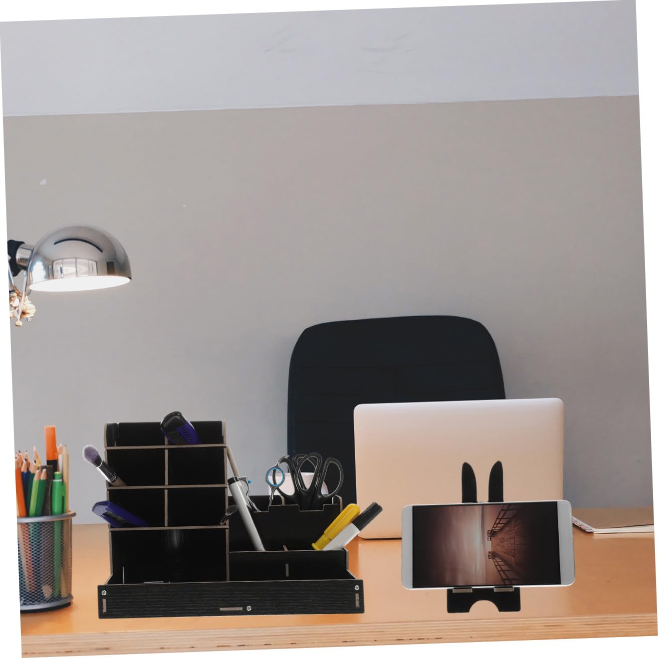 TEHAUX Organizer Per Scrivania in Legno Naturale Porta Penne Da Scrivania Cassetto Organizzatore Per Cancelleria Scomparti Contenitore Portaoggetti Compatto e Leggero Per Ufficio e Studio