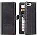 iPhone 7 Plus Case -- iPulse Genuine Italian Full Grain Leather Handmade Flip Wallet Case For iPhone 7 Plus( 5.5 inches) - [Vintage Book Style ] [Built-in Stand] [Card Slots Holder] - Black
