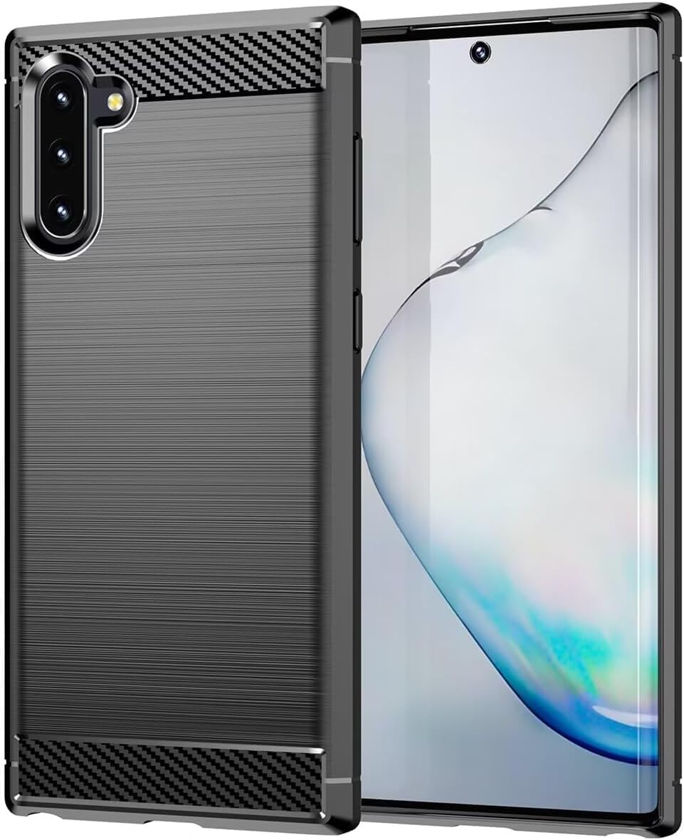 for Samsung Galaxy Note10+ Plus 4G/5G Phone case, Shockproof, Scratch Resistant Carbon Fiber Jacket, Soft TPU, for Galaxy Note10+ Plus 4G/5G case (Black,)