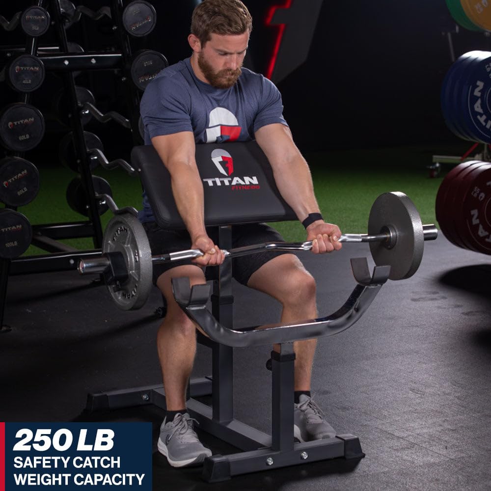 Amazon.co.jp: Titan Fitness 調節可能なプリーチャーカールウェイト