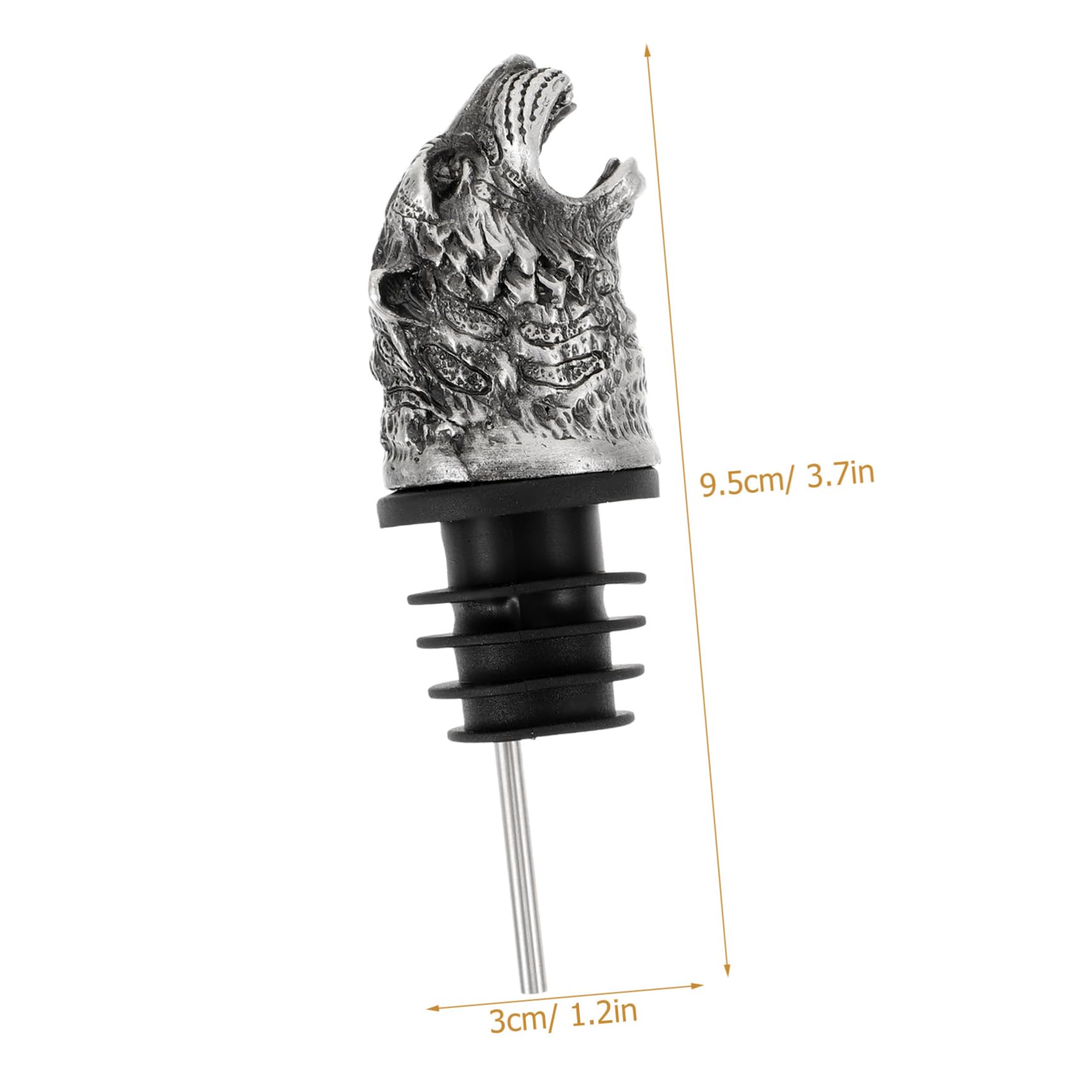 Cabilock Alloy Wine Pourer Tiger Head Animal Head Bottle Stopper Practical Liquor Bottle Spout