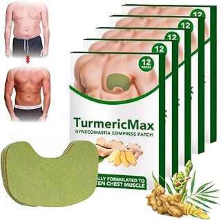 Mixdameny GFOUK TurmericMax Gynecomastia Compress Patch, Luhaka Gynecomastia Cellulite Melting Patch, Gynecomastia Tightening Ginger Patch, Gynecomastia Cellulite Patch for Men (60Pcs/5Box)
