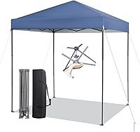 Tangkula 6.6x6.6ft Pop Up Canopy Tent: 1-Person Instant Setup, UPF 50+ UV Protection, Windproof Stakes & Ropes, Portable Outdoor Shade