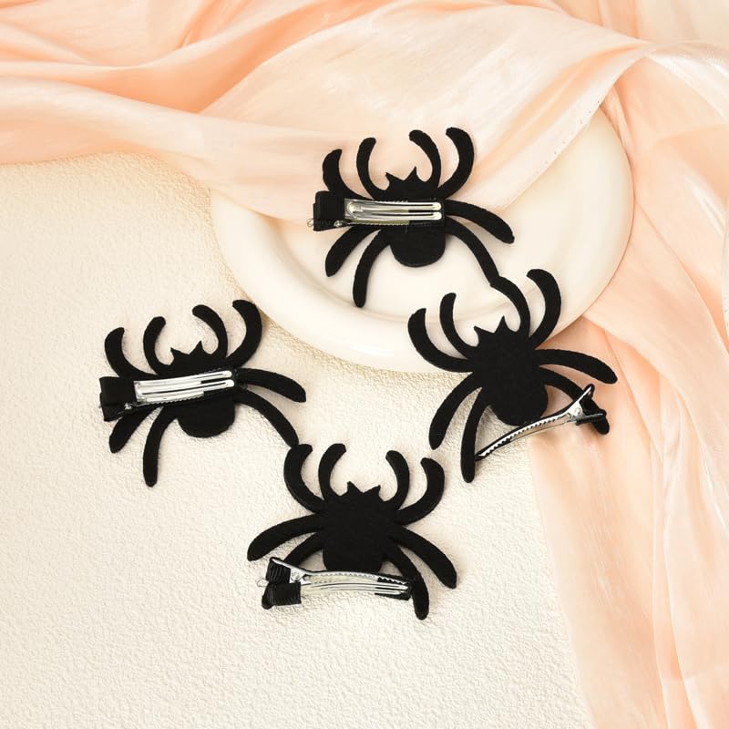 Miniatura 4 de Pinzas de pelo de araña para mujeres y niñas, pinzas de pelo de araña negra, mini pinzas de pelo de cocodrilo, pasadores de pelo de Halloween para