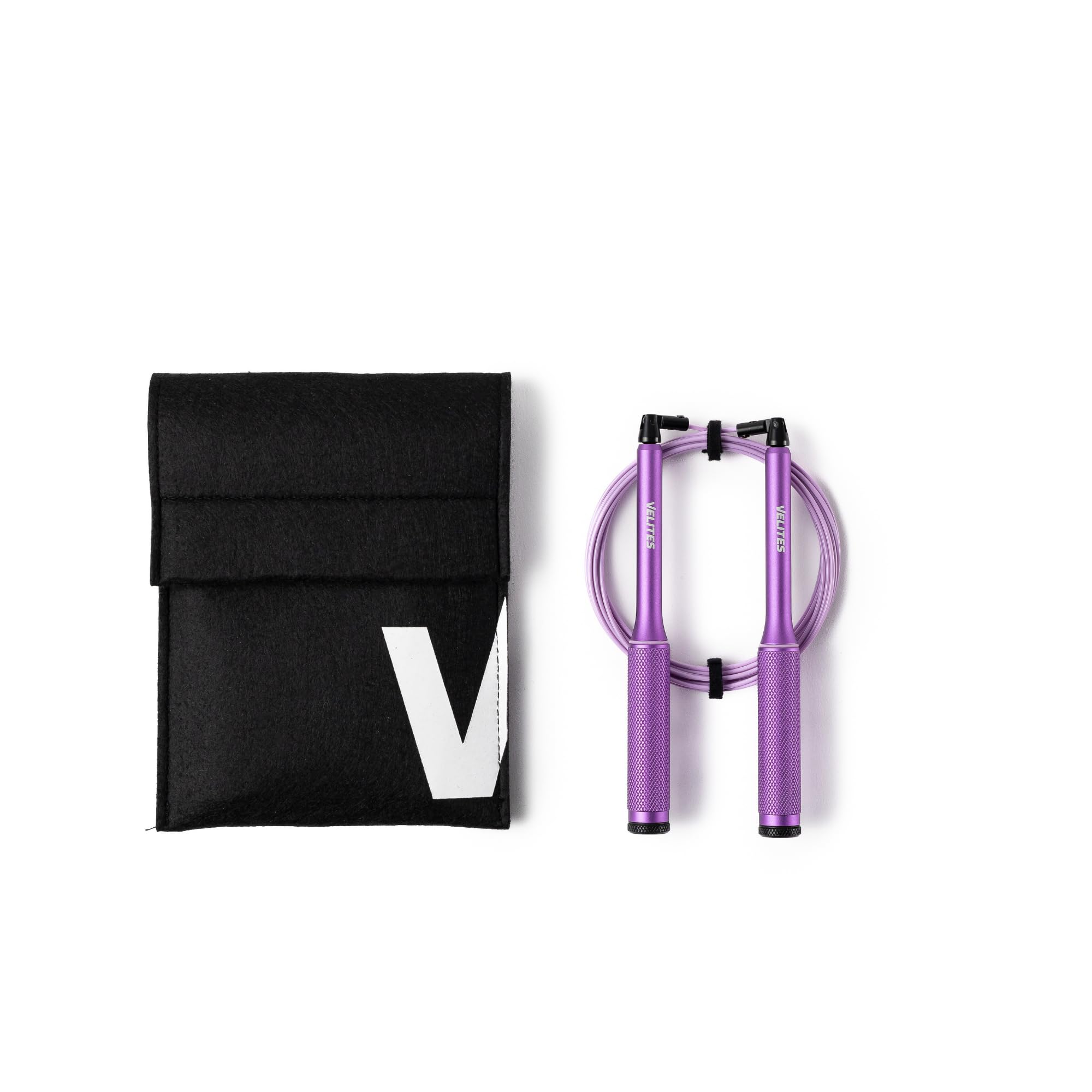 Velites Fire 2.0 Corde à sauter ultralégère en aluminium | Pour le cross training, le HIIT, la boxe et le double saut | Poignée antidérapante avec roulements | Sac et application inclus
