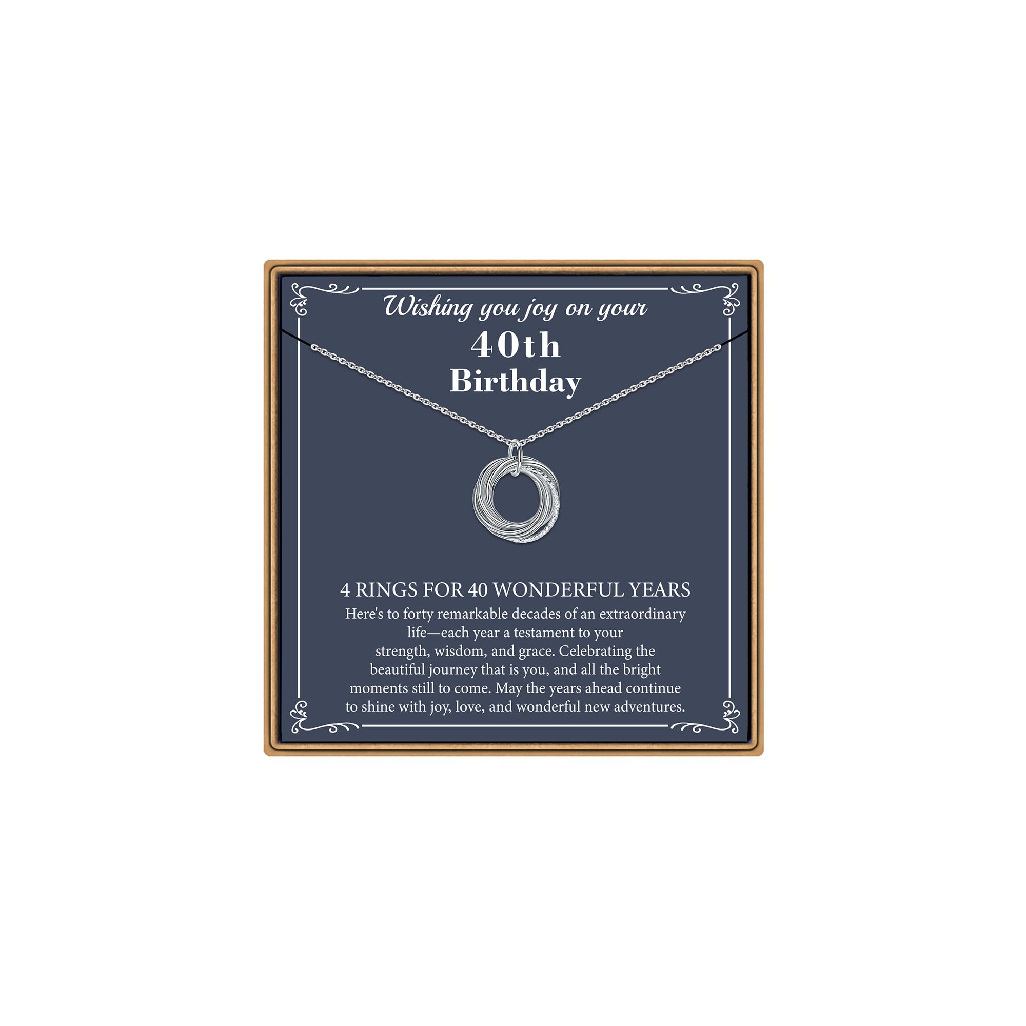 PAERAPAK Birthday Gifts for Women, Sterling Silver Chain Circles Necklace 30th 40th 50th 60th 70th 80th 90th Birthday Necklace for Her Woman 30 40 50