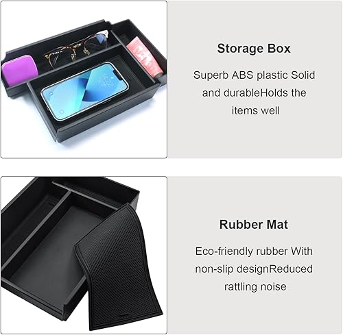 Miniatura 5 de BIXUAN Almohadillas negras 2022 2023 Pathfinder Organizador de consola central para consola central Niissan Pathfinder 2022 2023, bandeja