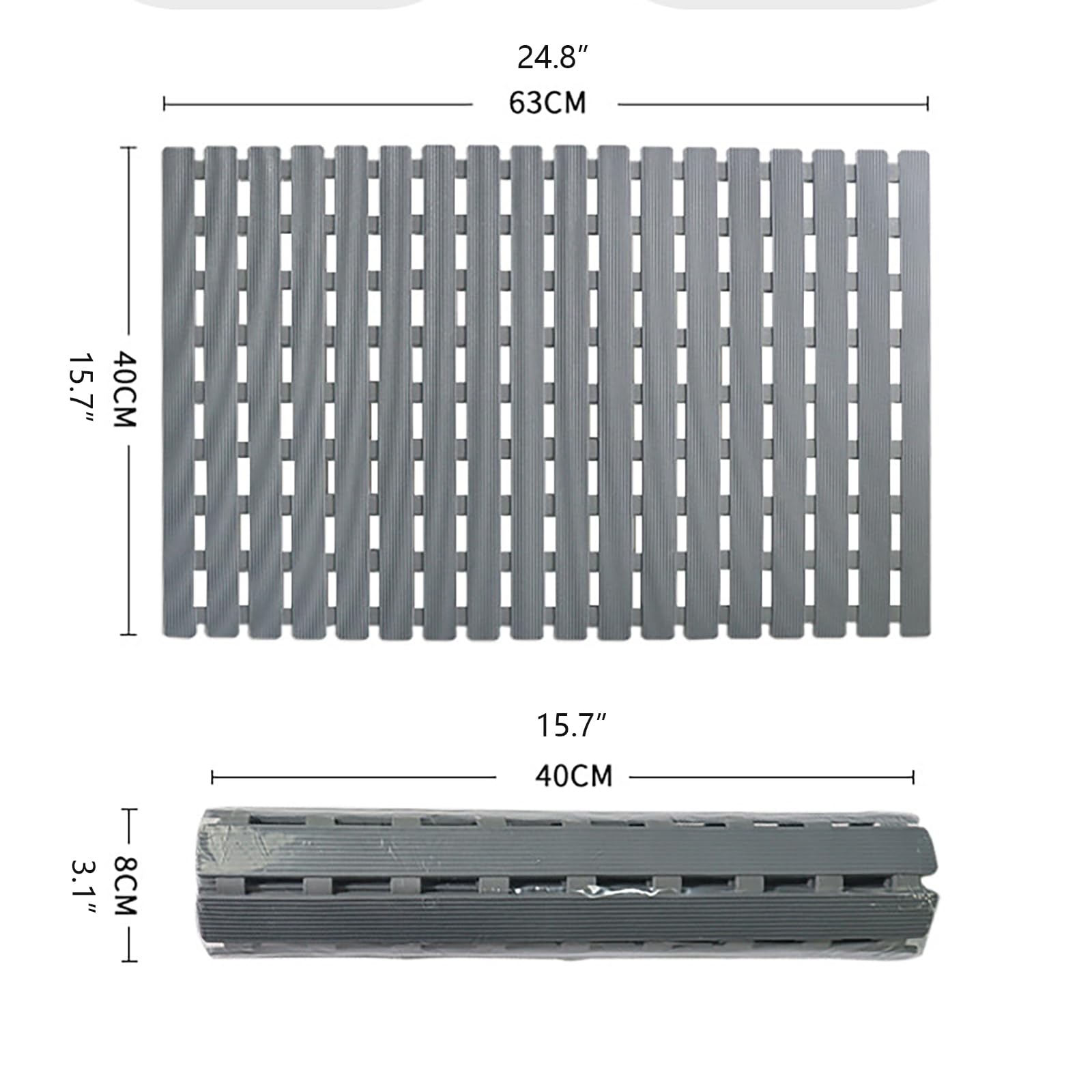Minimalistisch Badewannenmatte Rutschfest mit Saugnäpfen Sicherheit Duschmatte Rutschfest Kinder Schnell Trocknende Badematte TPE Antirutschmatte Badewanne Hocheffiziente Drainage 40X63cm,B