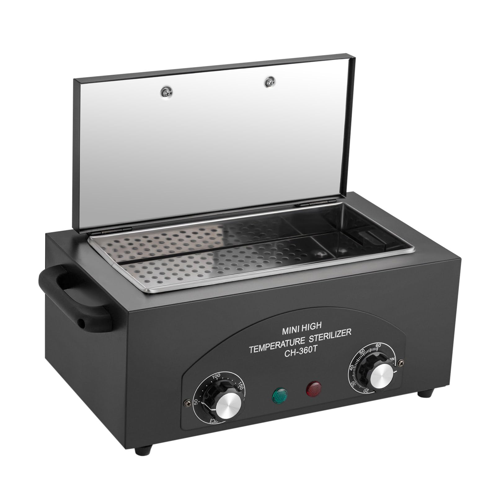 300W Heißluftsterilisator Desinfektion 220℃ Trockene Hitze Sterilisator Hochtemperatur-Sterilisator mit Timer für Nagelwerkzeuge Kosmetikwerkzeuge Fußpflege Schönheitssalon(Schwarz)
