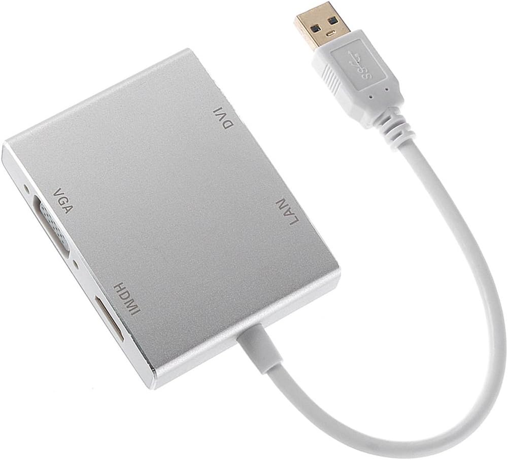 Nеw Arrіvаlѕ CY USB 3.0 to DVI VGA HDMI HDTV External Graphics Card & LAN Ethernet RJ45 Networking Adapter 4 in 1 Multiplicate Adapter