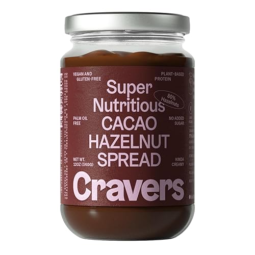 Cravers Cacao y avellanas para untar sin azúcar refinado, vegano, paleo y sin gluten, sin aceite de palma, sin edulcorantes artificiales y sin OMG