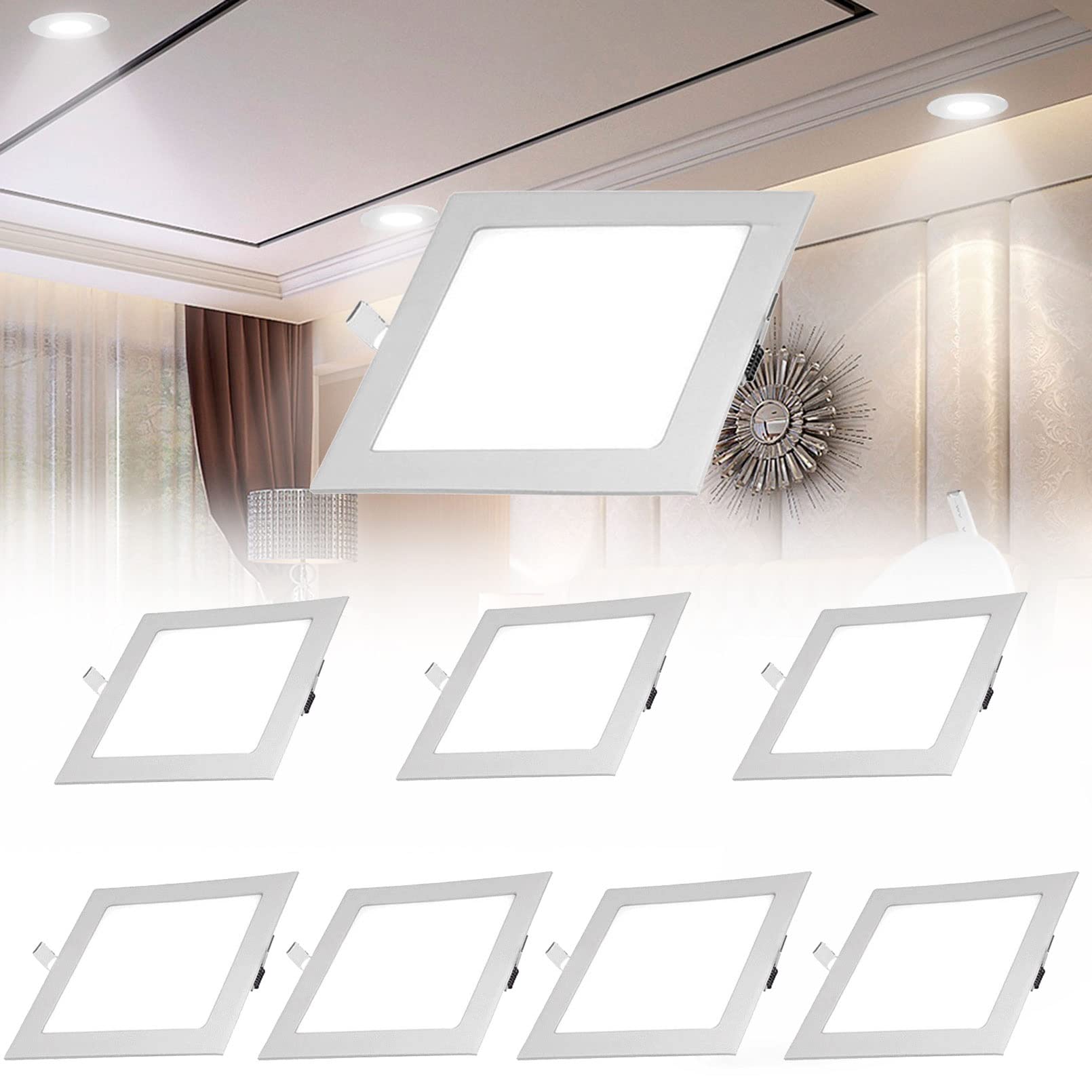 Oświetlenie Sufitowe Led Oświetlenie Sufitowe Wpuszczane 6000K Zimne Światło Odpowiednie Do Galerii Handlowych/sypialni/salonu/kuchni(3w,8pcs)
