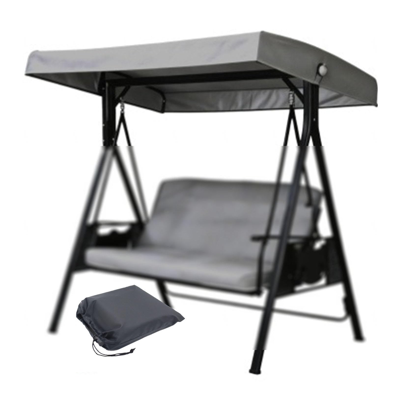 Lhcxkjgs Darkgray 210D Coated Oxford Fabric Porch Swing Canopy 75 X 47 X 7.8 In Waterproof, Uv-Resistant Swing Chair Canopy Outdoor For Lawn Garden,