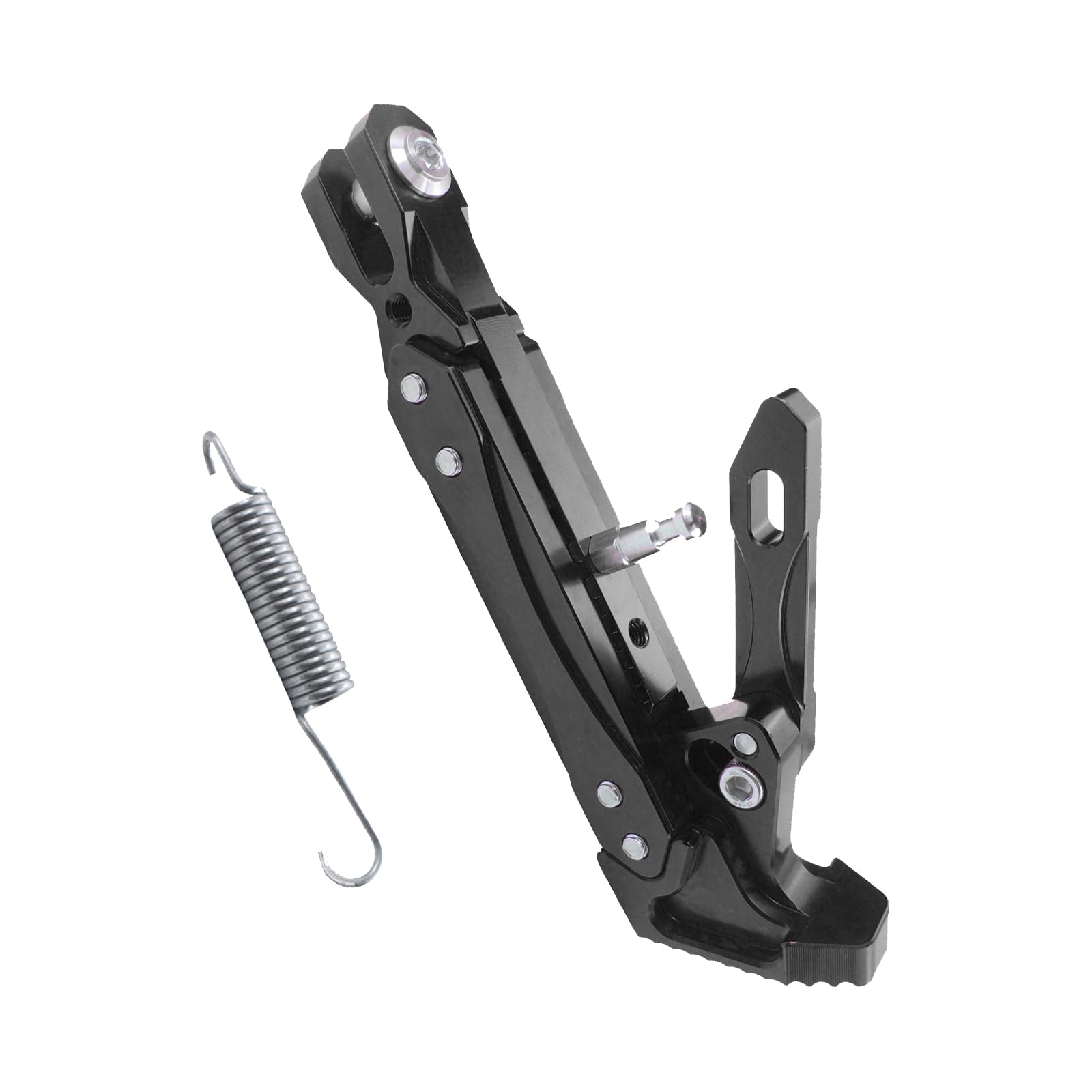 Universal Motorcycle Kickstand Adjustable Foot Side Support Parking Kickstand for Electric Motorbike Parking Foot Side Support Stand (Black-1)