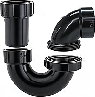 LESSO 1-1/2 Inch ABS Adjustable P-Trap Kit for RV, Sink, Bathroom & Kitchen Drains - Anti-Clog, Odor-Blocking, Easy Clean