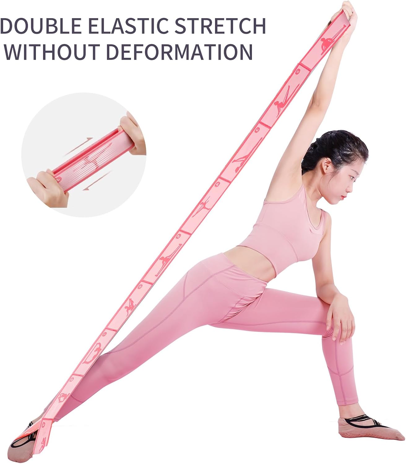 9 Loops Elastic Yoga Strap - Adjustable Stretching Band for Physical Therapy, Dance, Pilates & Gymnastics, Multi-Loop Exercise Band for Flexibility, Home Workout image 3
