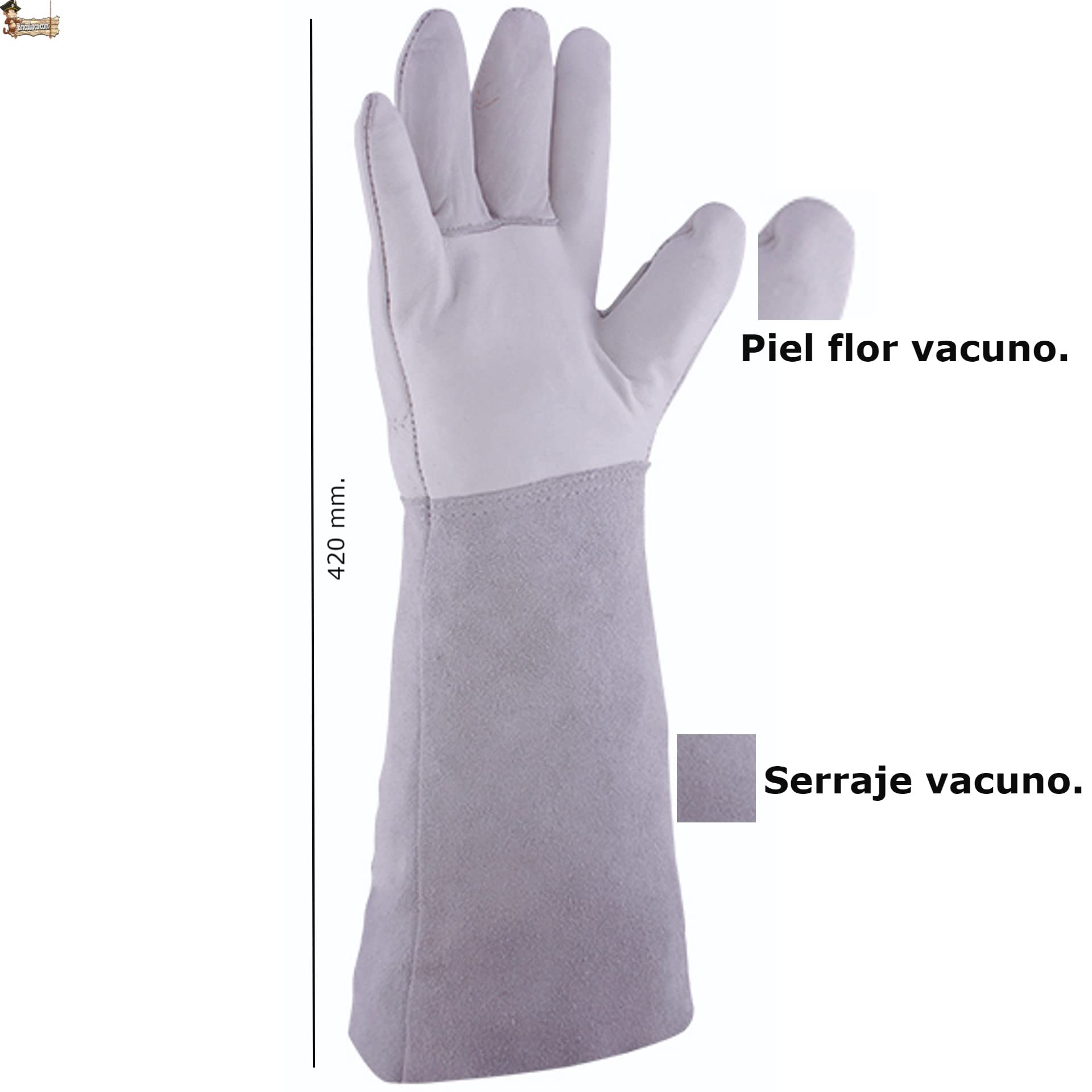 BricoLoco.com Guantes soldador TIG. 72 PARES Trabajo soldadura para soldar con proceso TIG. Cuero piel flor y serraje. Largo 420 mm. Forro interior. (72, Talla 9)
