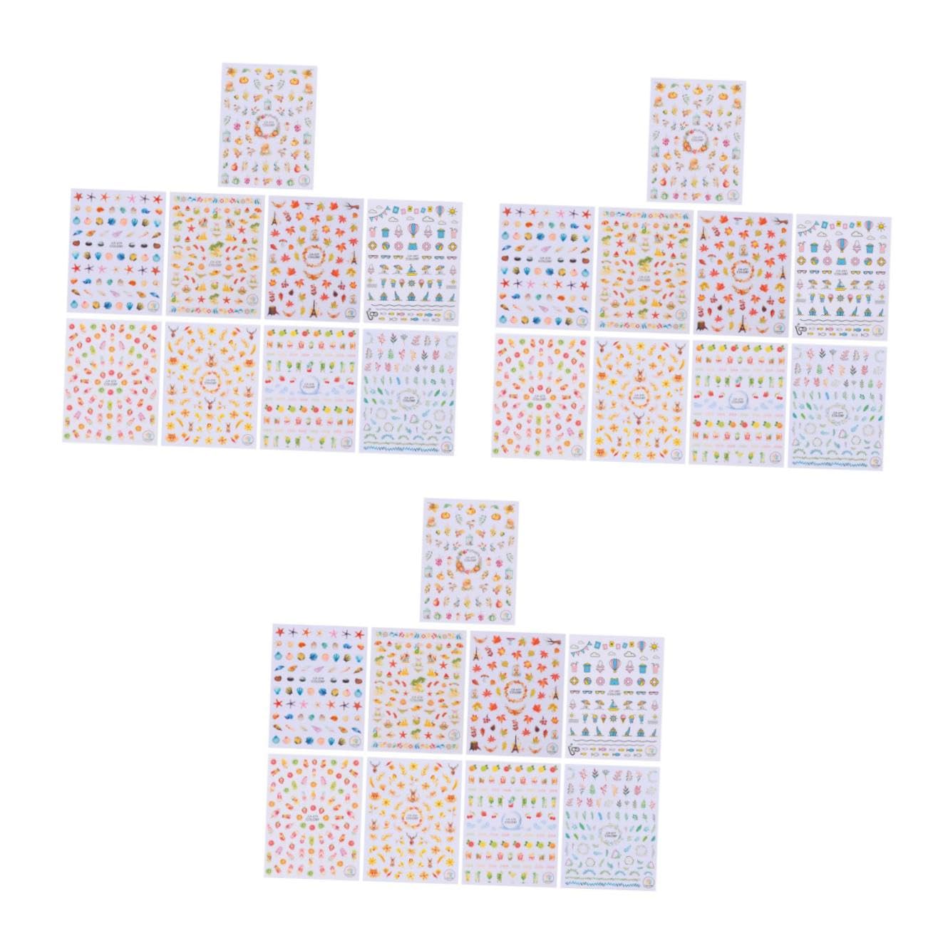 3 Set Adesivi Unghie Autoadesivi Per Decorazioni Nail Art Design Unico Per Manicure Per Natale E Ringraziamenti Facili Applicare Su Unghie Naturali E Materiale Sicuro E 9 Fogli*3