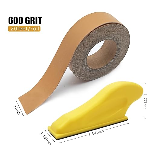 Vista 20 de Kit de lijadora de mano, papel de lija micro lijadora de 1 pulgada, papel de lija de 40 granos con 1 herramienta de lijado de detalles