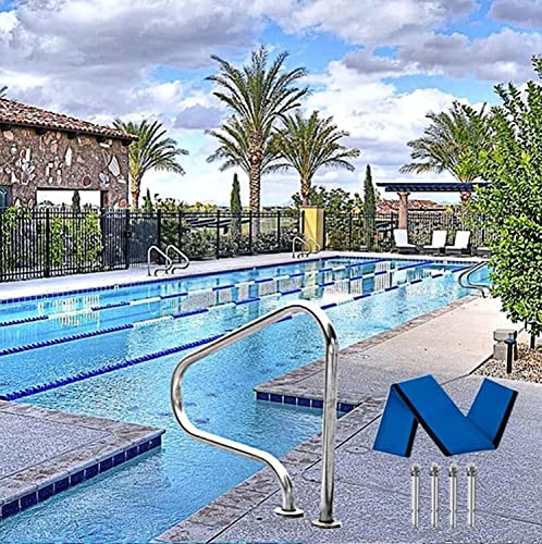 Barandal para piscina de acero inoxidable 4ft con cubierta azul miniatura 1