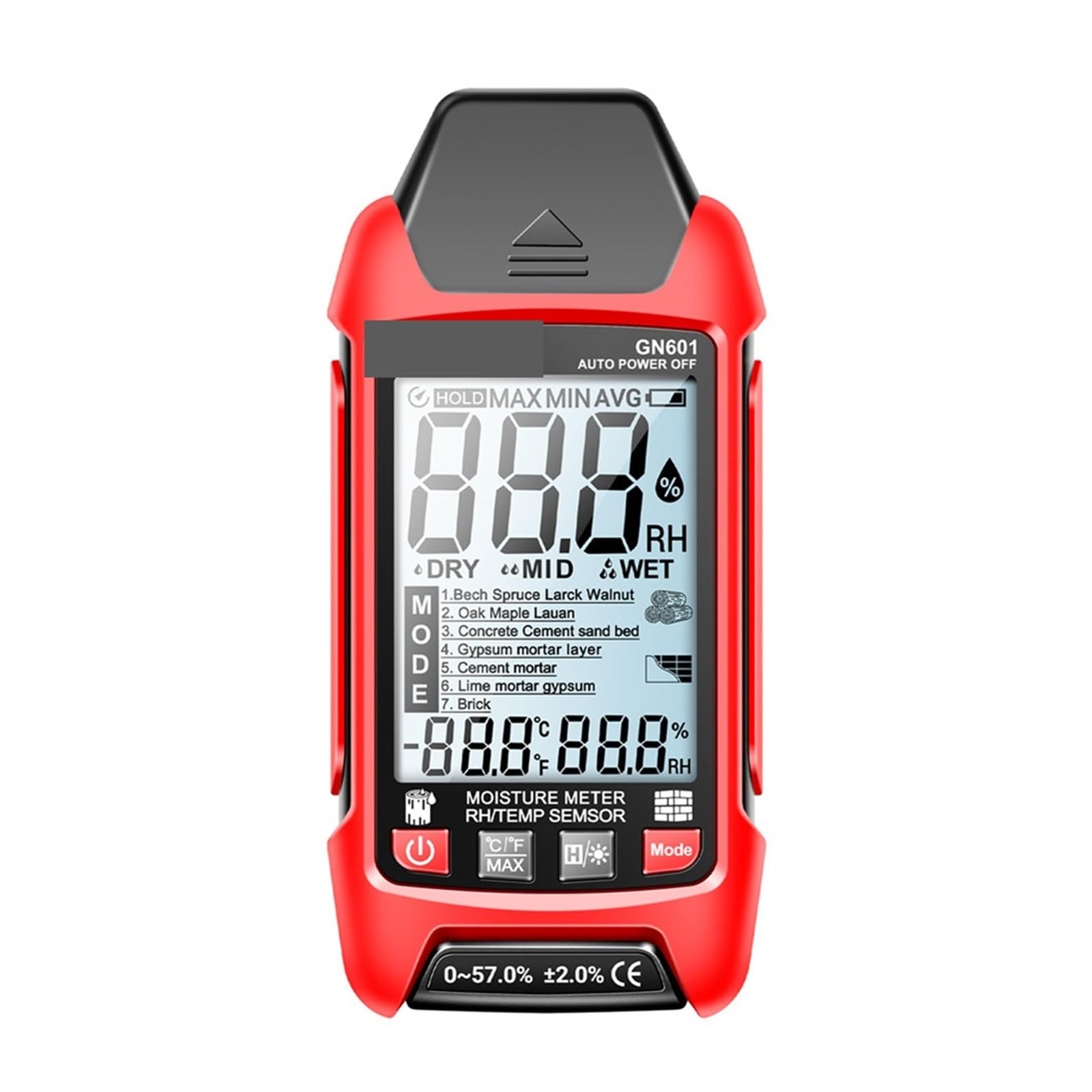 Mnmioio 1 Digital Moisture Tester, Gn60 Wood Moisture Meter 0-99.9% Digital Dampness Sensor Detector Multiscene Measure Pin-Type For Wood/Building Materials(1)