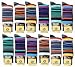USBingoshopTM Mens Cotton Dress Socks (12 Pack) (10-13, Striped-1)