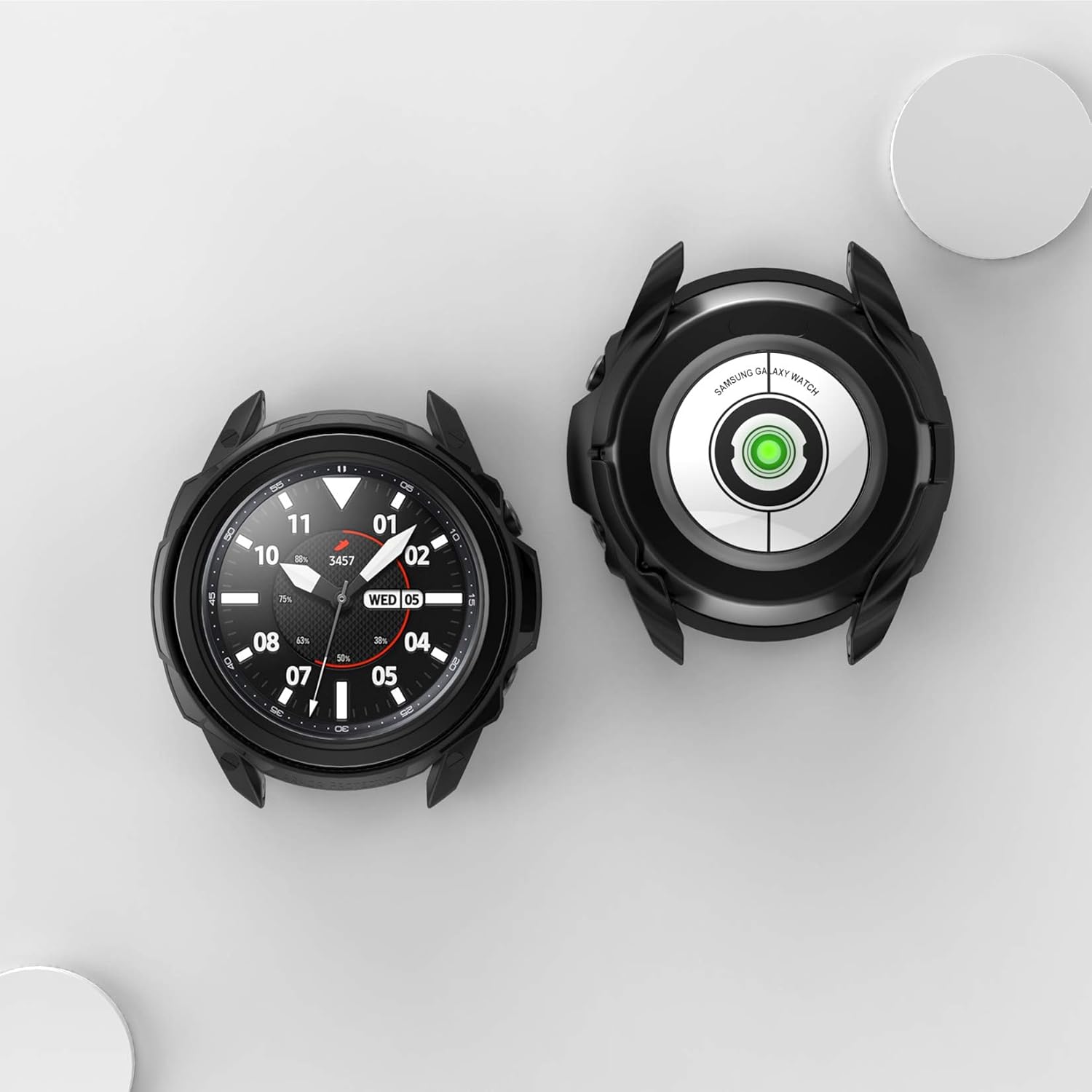 JZK Compatible with Samsung Galaxy Watch 3 45mm Armor Designed Rugged Protective Case,Fall Protection Durable Protective TPU Flexible Shock Proof Bumper Case Cover for Galaxy Watch 3 45mm SM-R840