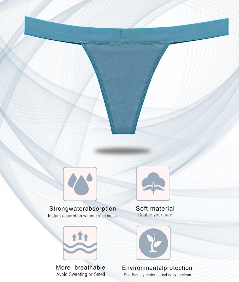Tanga Menstrual para Mujer Ropa Interior a Prueba de Fugas Bragas absorbentes a Prueba de Fugas Tanga Menstrual Paquete de 4 Multicolor L