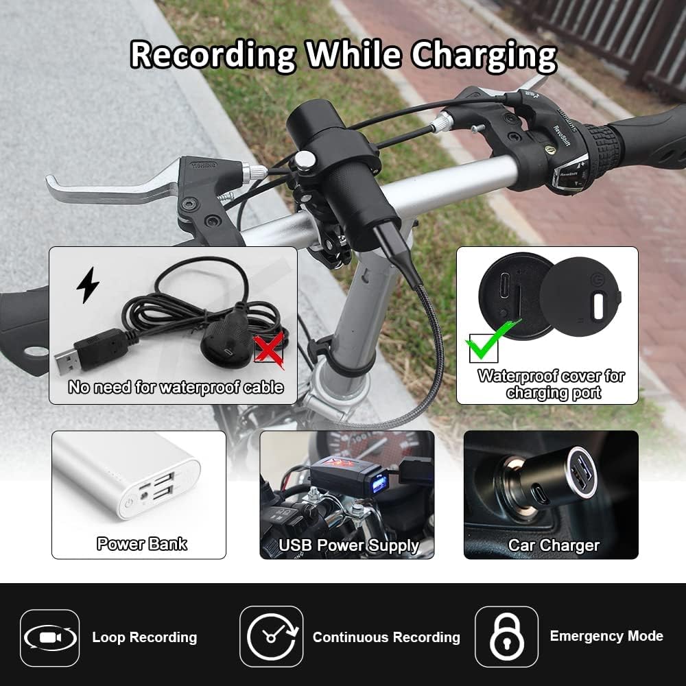 VSYSTO Cámara de casco de alta resolución 2K, gran angular de 170°, mando a distancia inalámbrico, sensor G, visión nocturna, resistente al agua, grabación en bucle, cámara de esquí para moto,