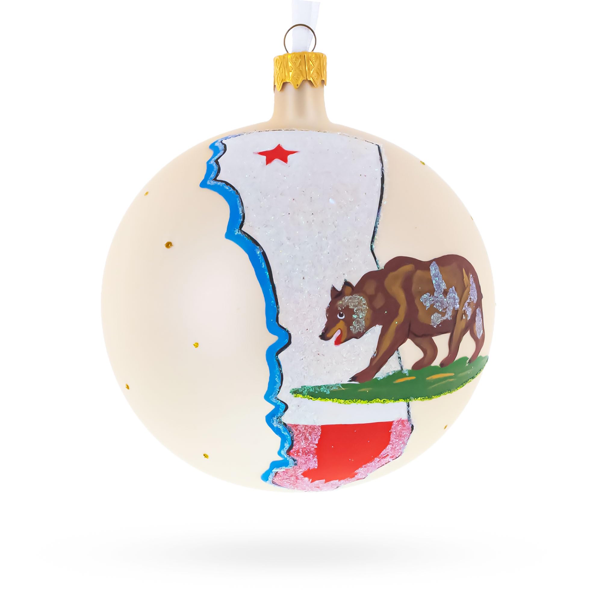 Boule de Noël de la Californie en verre pour décoration de sapin américain