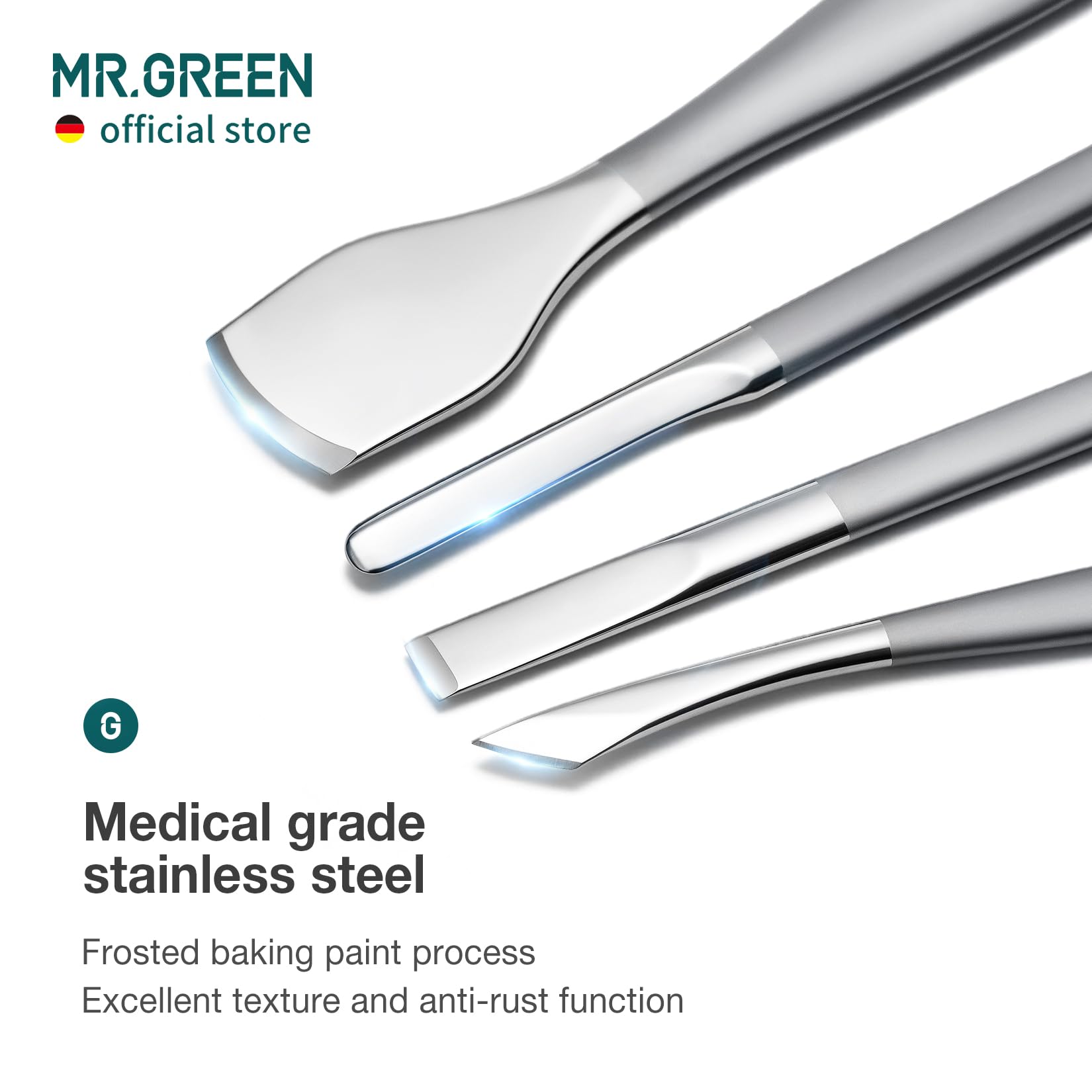 MR.GREEN Pediküre-Messer-Set, professionelle Nagelknipser für eingewachsene Zehennägel, Fußpflege-Werkzeuge, Edelstahl, Nagelhautzange, Entferner-Set (7-teiliges Set enthält Nagelknipser)