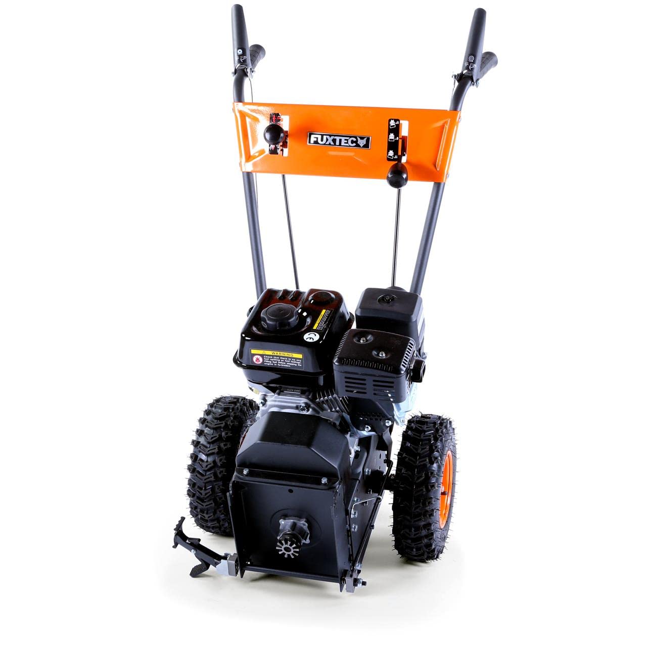 FUXTEC Benzin Kehrmaschine FX-KM196 mit Kehrbesen und 196cc Hubraum optional Schneeschieber, Auffangbehälter und Schneefräse