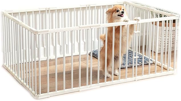 今日の超目玉 6面セット ホワイト 屋外 ペットゲート ベビーゲート ドア付き ワイド 自立 ベビーサークル 大型犬 折りたたみ ペットサークル 柵 犬 置くだけ 室内 フェンス ペット Homemi 花
