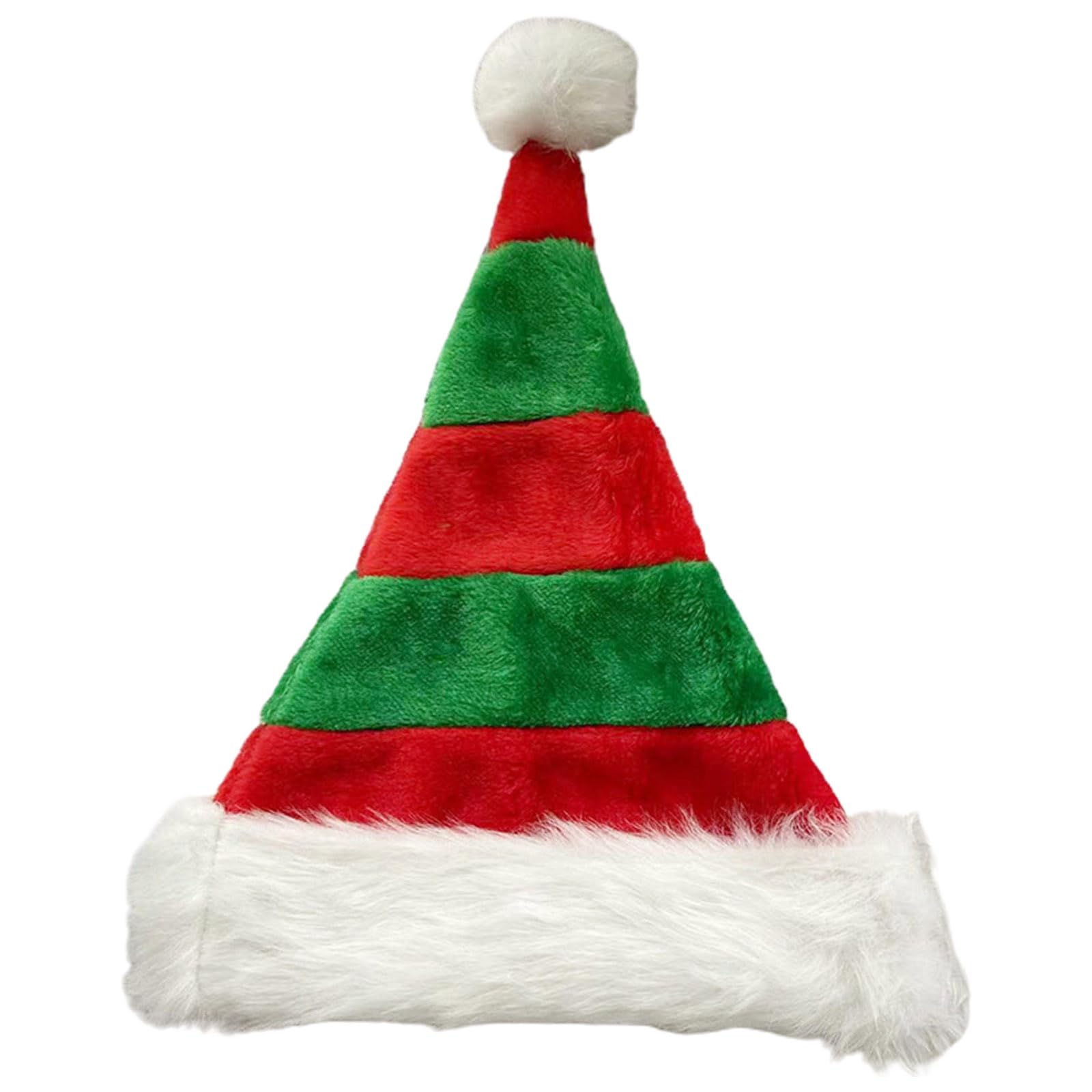 Buxuaaaa Unisex Multicolor Santa Hat Christmas Holiday Hat For Adults Plush Fabric Hats -Adult Santa Holiday Cosplay Festive