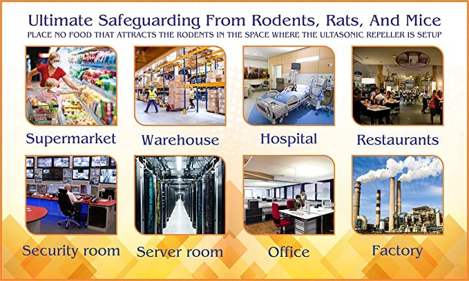Shyam Innovation |`Ultrasonic Rat/Rodent/Pest Repeller for Kitchen/.Warehouse/Restaurant/Multi Car Parking Textile Markets/Et(Black),Made in India(Area Covered:1000 SF). 4