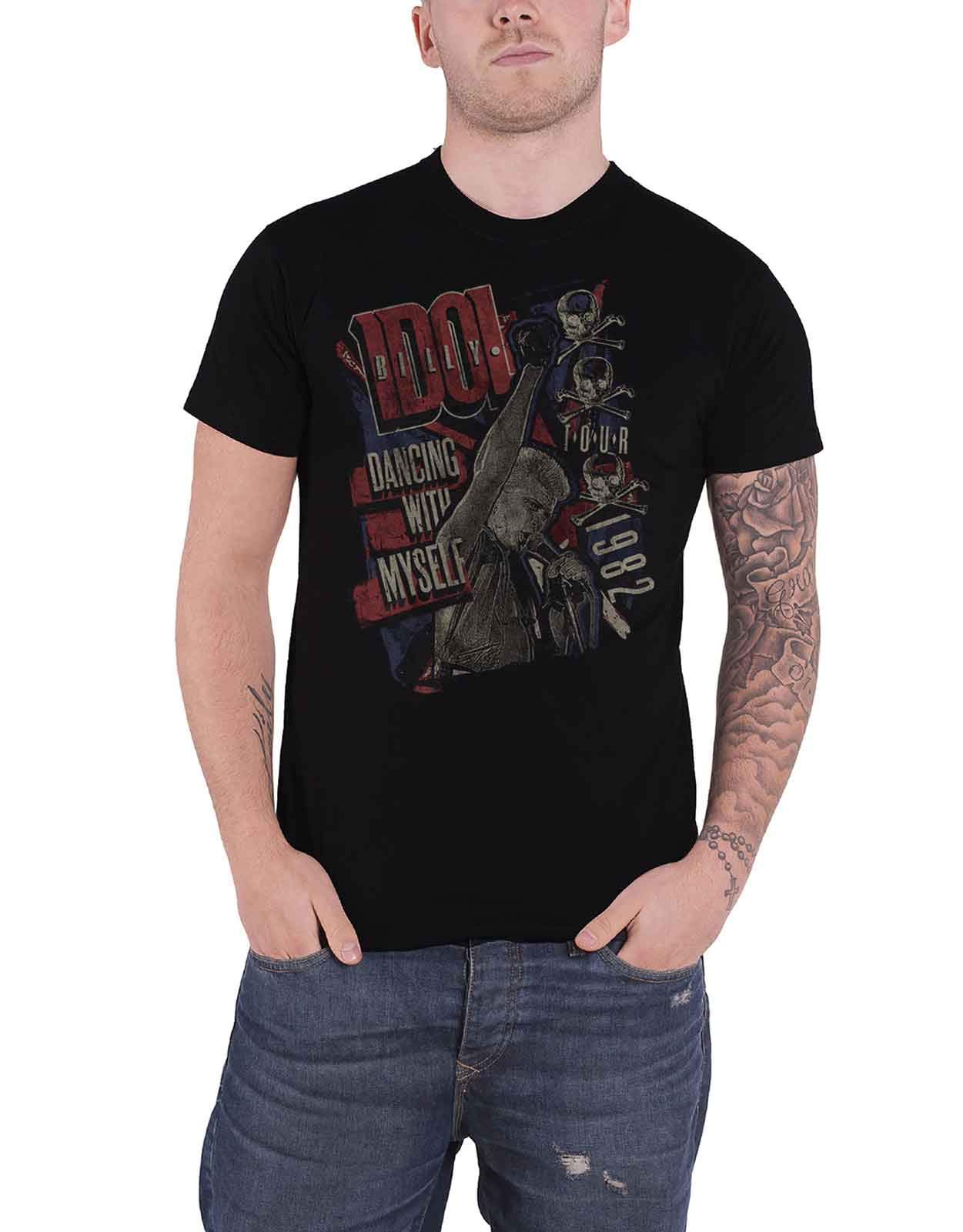 Rockoff Trade Women's Billy Idol Dancing with Myself T-Shirt, Black, 8