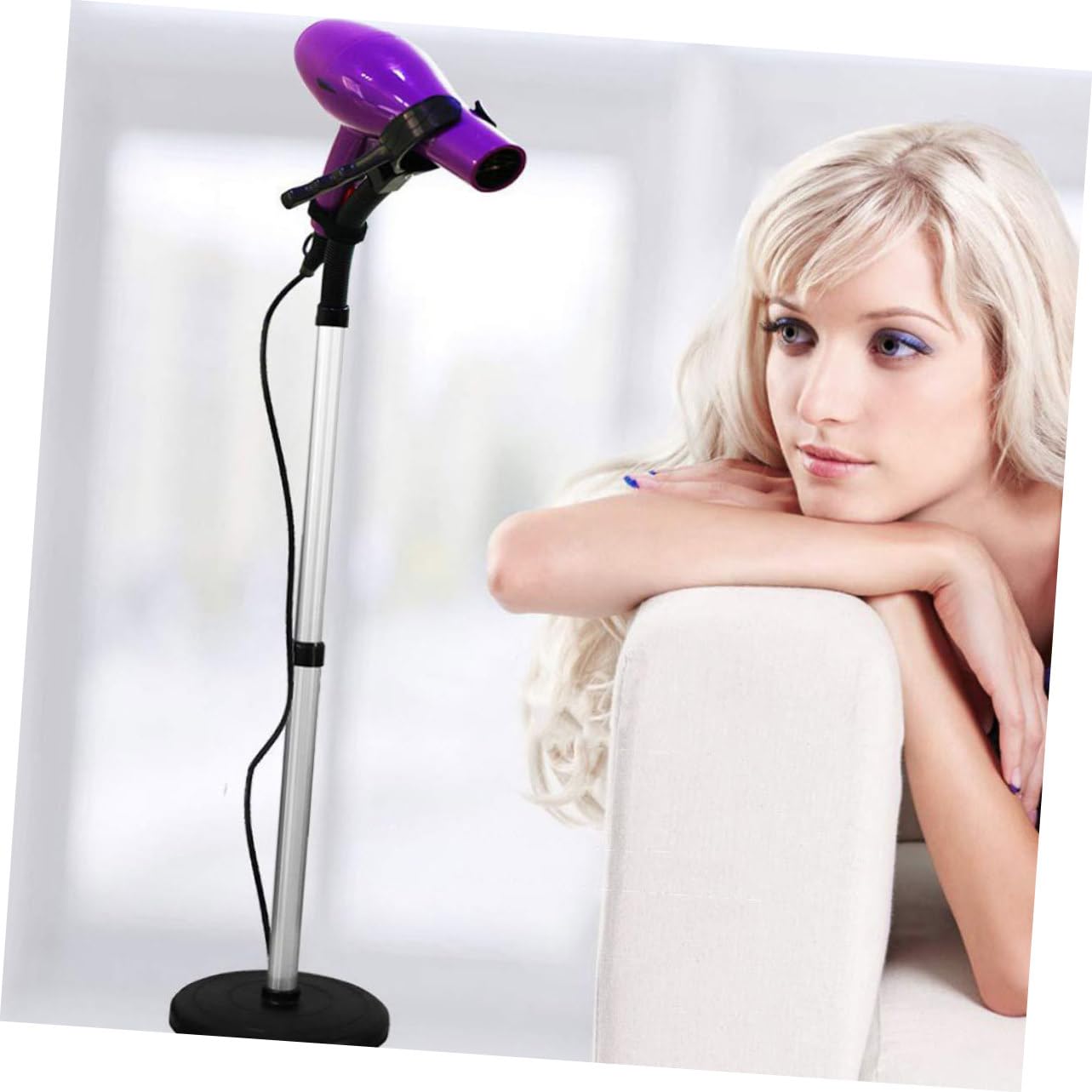 DOITOOL Supporto per Asciugacapelli con Ventosa, Mani Libere, Rotazione 360° in Lega e Gomma, Facile da Installare, per Styling e Curling