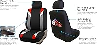 Vista 6 de FH Group - Juego de fundas de asientos frontales de tela para asientos de respaldo bajo con reposacabezas removibles, ajuste universal, compatible