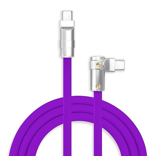 Vista 37 de chubbycable FlexElbow - Cable de carga rápida de 90 grados y 240 W, cable USB C en ángulo recto, cable de carga de silicona compatible con iPhone