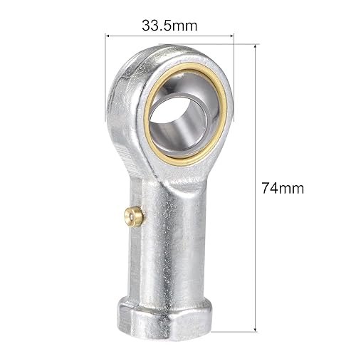 Miniatura 8 de uxcell 2 unids PHS10 Rodamiento de extremo de varilla esférico de 0.394 in de diámetro de 0.394 in Cojinete de junta autolubricado M10x1.5 Conector