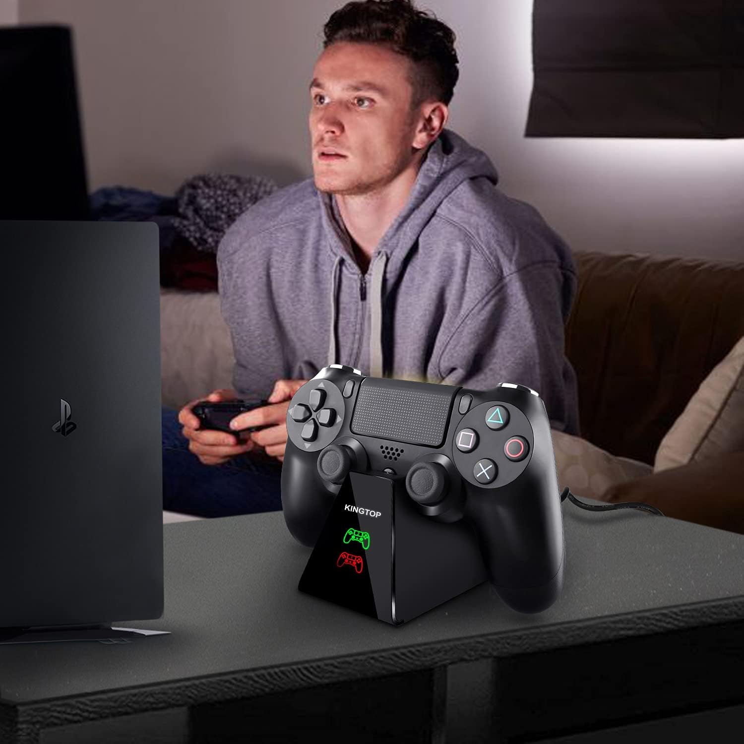 PS4 Controller Charger KINGTOP DualShock 4 Controller Charging Station Dock,Playstation 4 Charging Stand for Sony Playstation4 / PS4 / PS4 Slim / PS4 Pro Controller [Upgrade 2nd Generation]