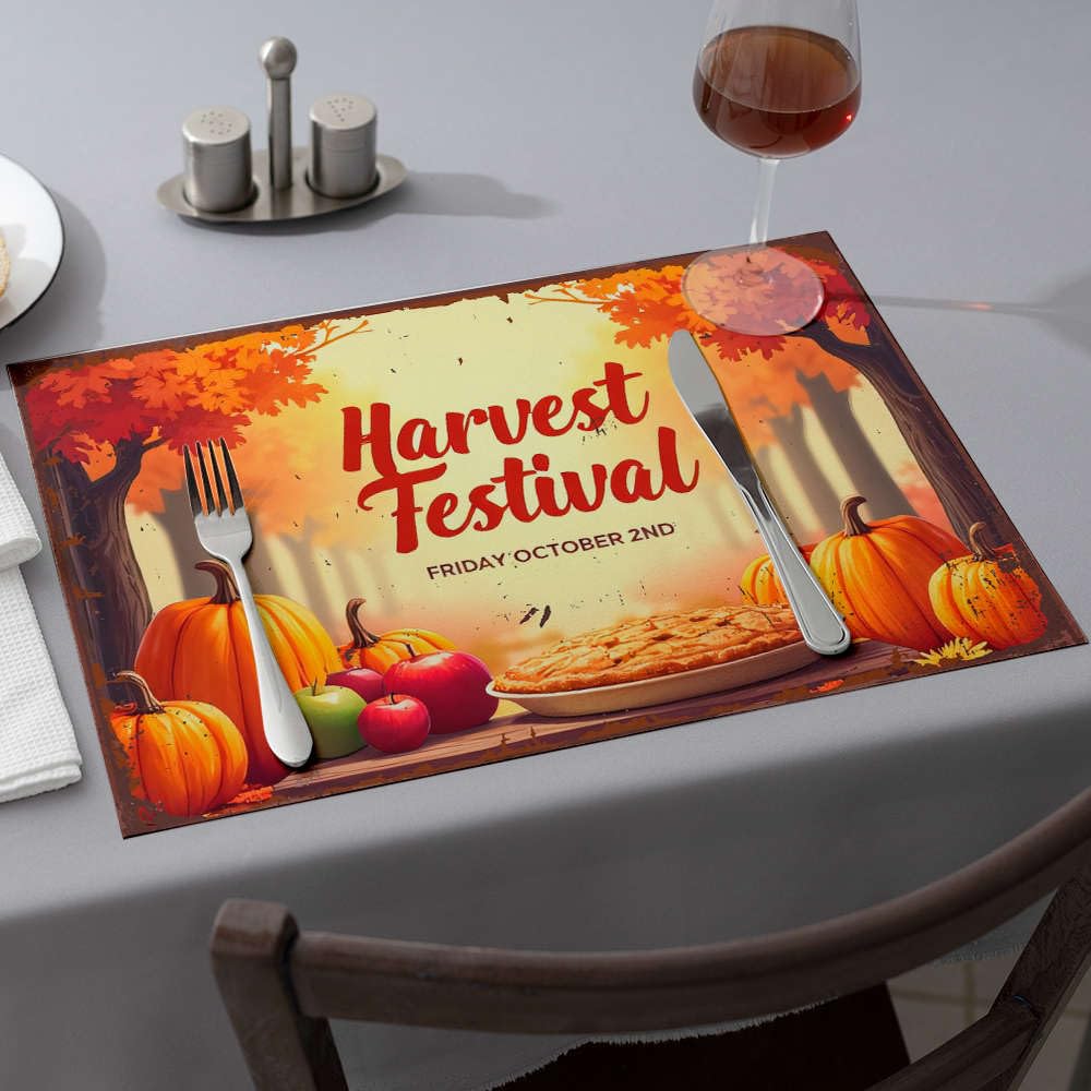 Protégez votre table à la fête des récoltes avec ce lot de 6 sets de table occidentaux