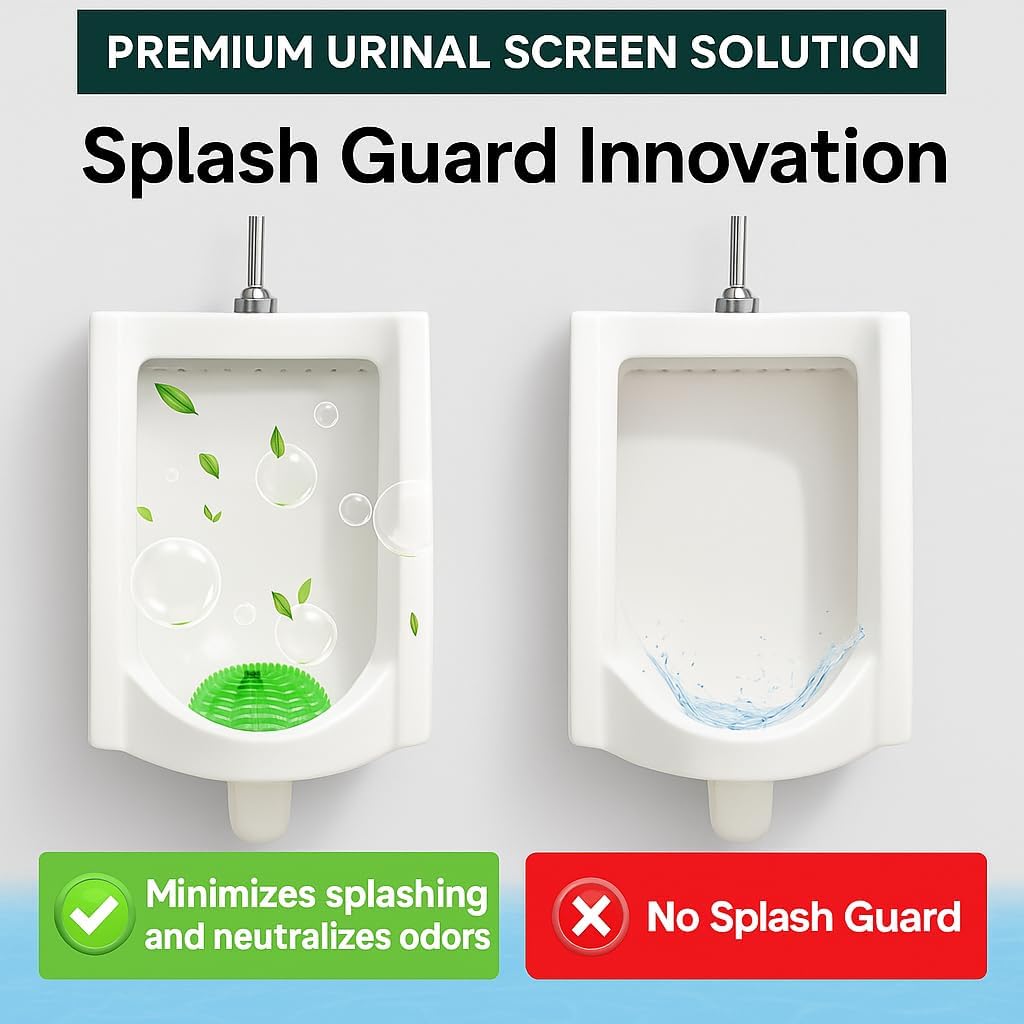 Urinal Screen Deodorizer (40 Packs) with 40 Gloves | Orange, Lemon, Ocean Breeze,Apple,Lavender | Anti-Splash Urinal Screen | Urinal Cakes for Toilets in Bathroom Restaurant Office Stadium School