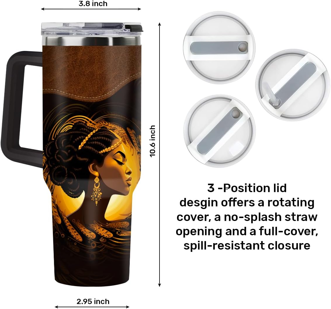 Sistabag - Coffee Tumbler For Black Women - Birthday, Mother's Day, Christmas Gifts For Women, Pride Tumbler For Woman (Child Of God, 40 Oz) - Image 5
